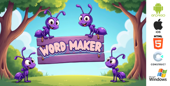 Word Maker Game – Kids Puzzle Game – HTML5, Android, iOS & Windows (Construct 3)