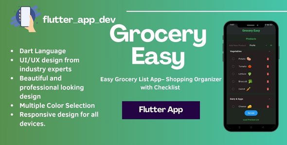 Easy Grocery List App– Shopping Organizer with Checklist
