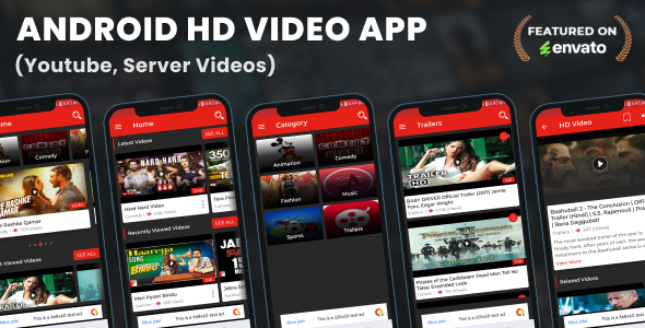Android HD Video App (Youtube, Server Videos )