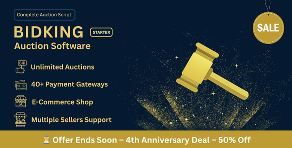 BidKing Starter – The Base Version of the Ultimate PHP Auction & E‑commerce Platform