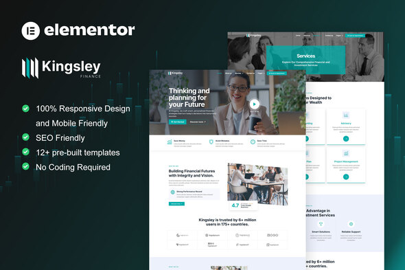 Kingsley - Finance & Investment Elementor Template Kit