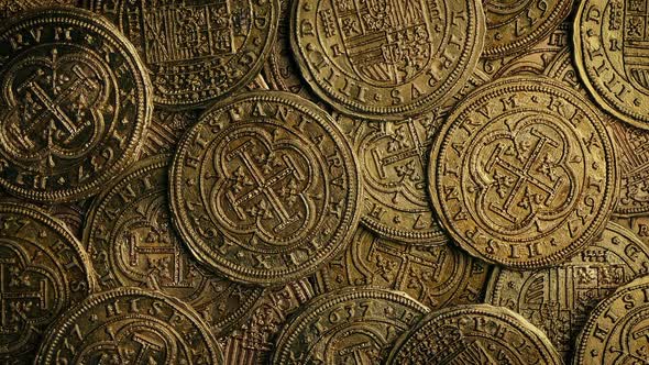 Old Gold Coins Rotating alt