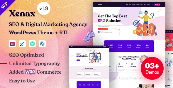 Xenax - SEO & Digital Marketing Agency Elementor WordPress Theme
