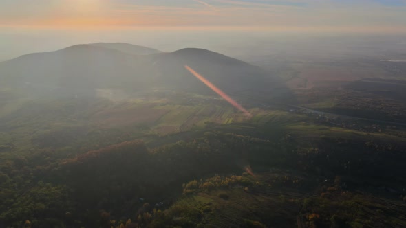 Beautiful Sunset View From the Top of Mountains