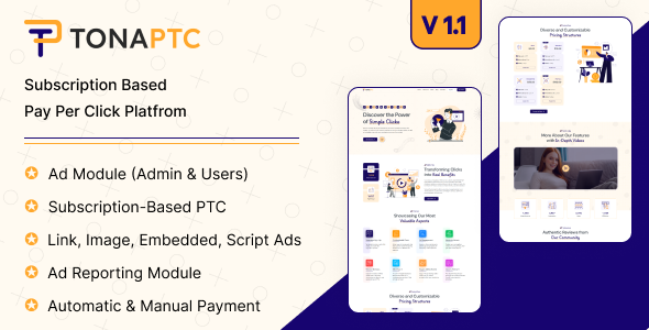 TonaPTC - Subscription Based Pay Per Click Platform