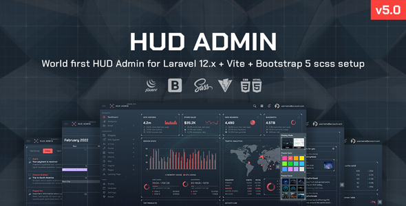 HUD - Laravel 12 Bootstrap 5 Admin Template