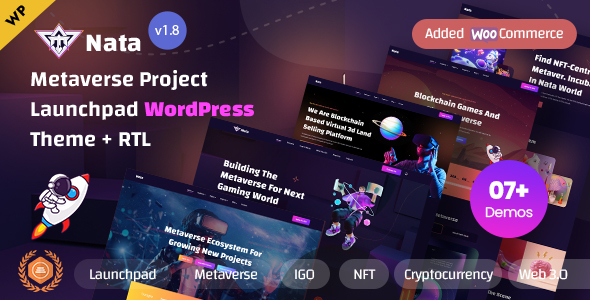 Nata – ICO, Crypto Token, Metaverse & Launchpad WordPress Theme