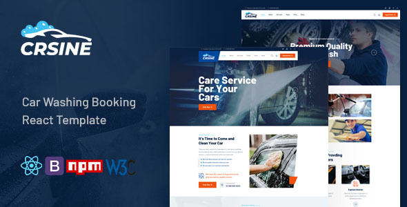 CRSINE - Car Washing Booking React Template