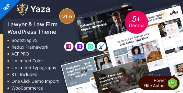 Yaza - Law Firm & Legal Services WordPress Theme