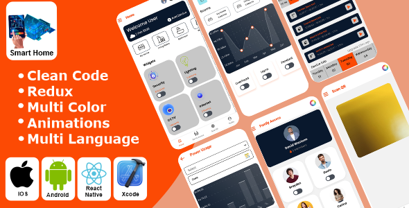 Smart Home - Home Security System React Native iOS/Android App Template