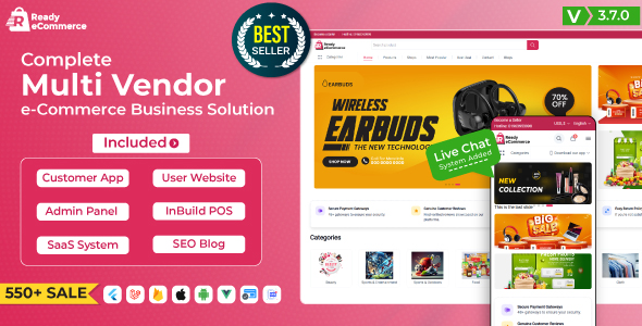 Ready eCommerce - Complete Multi Vendor eCommerce Mobile App, Customer Website with Store POS