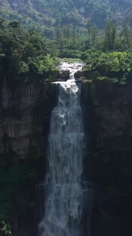 Waterfall Close-up Aerial Vertical View