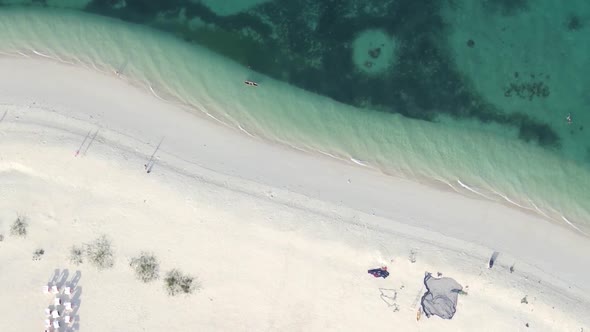 Vertical Video of the Coast of Zanzibar Island Tanzania Slow Motion