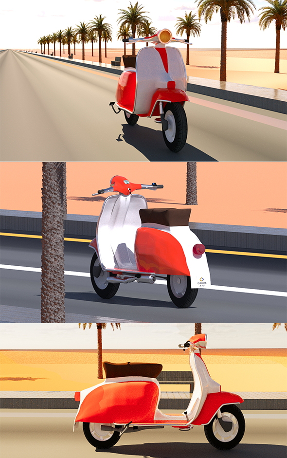 Old Vespa 3D Model