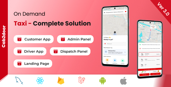 Taxi App - Uber Clone - Bike Taxi - Cab2door