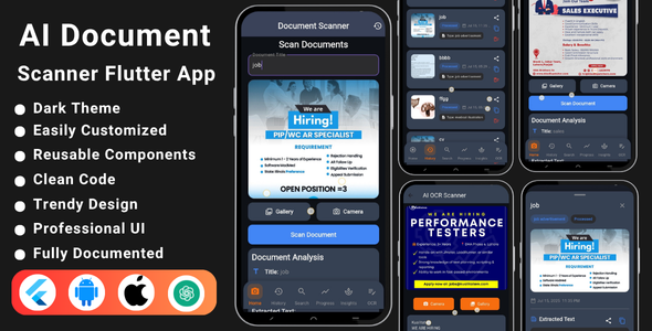 AI Document Scanner & OCR Flutter App | Text Recognition | Scan Documents | Android & iOS App