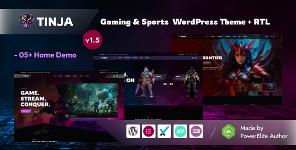 Tinja – Gaming & eSports WordPress Theme for Teams, Streamers & Tournaments