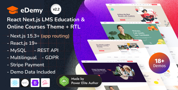 eDemy - React Next.js LMS Education Template for Online Courses & eLearning Platforms