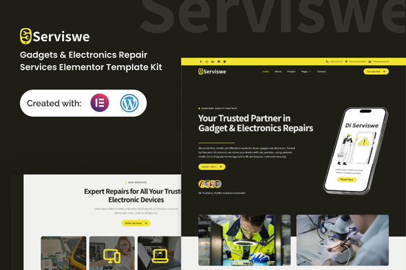 Serviswe - Gadget & Electronic Repair Service Elementor Template Kit