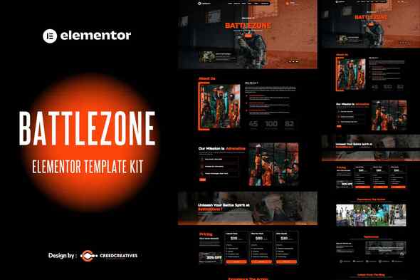 BattleZone - Paintball Elementor Template Kit