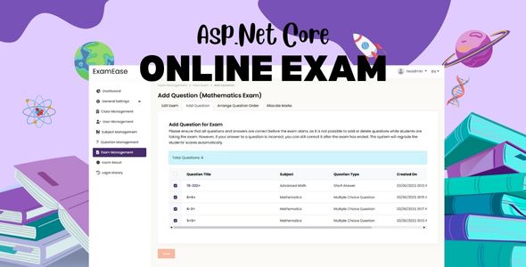 Online Examination System Project in ASP.NET CORE