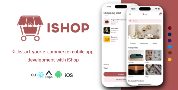 Ishop – 2 - in -1 React Native Ecommerce App Template | Expo & CLI UI Kit