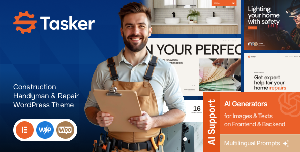 Tasker - Construction Handyman & Repair WordPress Theme