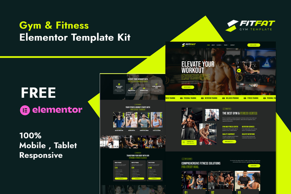 Fitfat - Gym & Fitness Elementor Template Kit