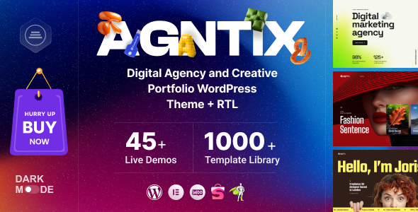 Agntix - Digital Agency & Creative Portfolio WordPress Theme