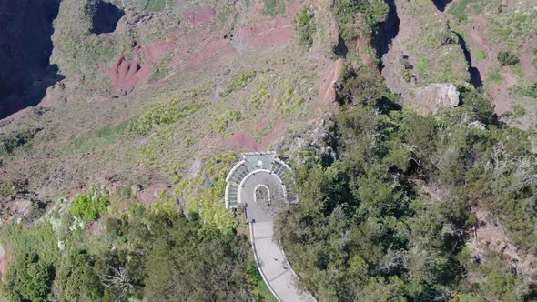 Aerial view of Cabo Girao glass platform on Madeira island in Portugal