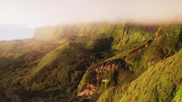 Mountains Landscape of Poco Ribeira Do Ferreiro Alagoinha Flores IslandAzores