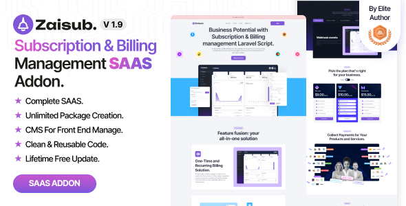 Zaisub - Subscription & Billing management SAAS Addon.