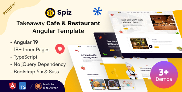 Spiz - Takeaway Restaurant & Cafe Angular Template with SSR