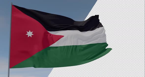 flag Jordan patriotism national freedom, seamless loop, alpha channel