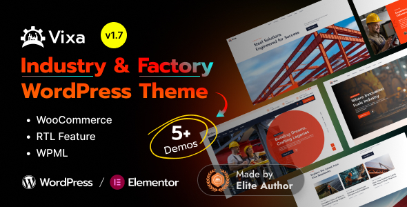 Vixa - Industry, Factory & Manufacturing WordPress Theme