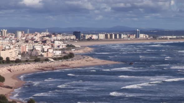 Image of the city Figueira da Foz, bathed by the Atlantic Ocean, seen from the viewpoint of Cabo Mon