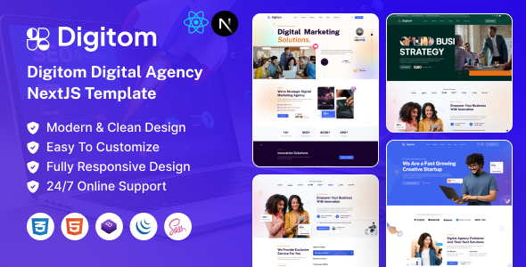 Digitom - Digital Agency React NextJS Template