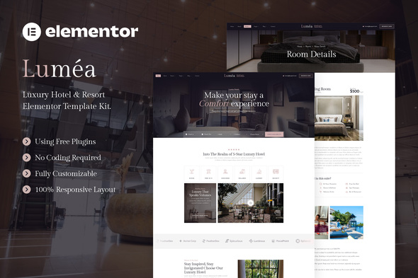 Lumea – Luxury Hotel & Resort Elementor Template Kit