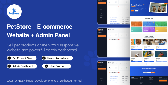 Petstore E-commerce Website | E-commerce Platfrom for Pets