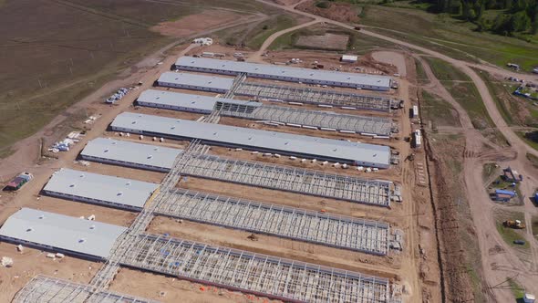 From a Birds Eye View on the Pig Farm the Production Facilities of the Livestock Breeding Complex