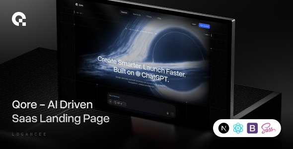 Qore – AI Content Writer, Software, SaaS & Startup Landing NextJs