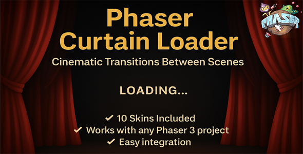 Phaser 3 Curtain Loader – Smooth Scene & Level Transitions
