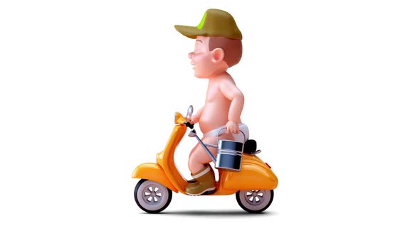 Fun 3D cartoon of a baby alt