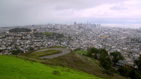 San Francisco view from Twin Peaks hills