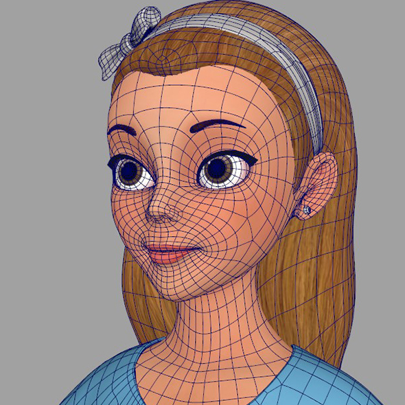 Toon Girl 3D Model