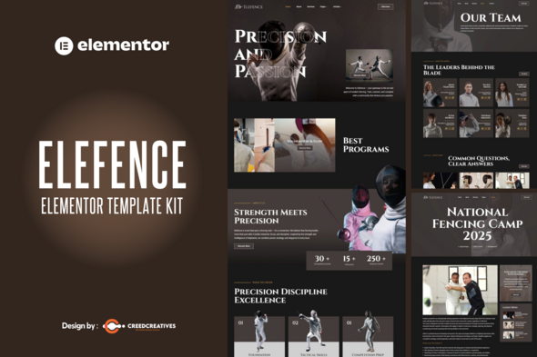 Elefence – Fencing School & Training Elementor Template Kit