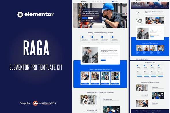 Raga - Plumbing Services Elementor Pro Template Kit