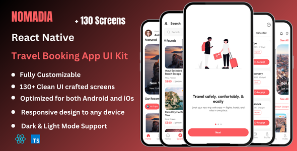 Nomadia - Travel React Native Expo App Ui Kit