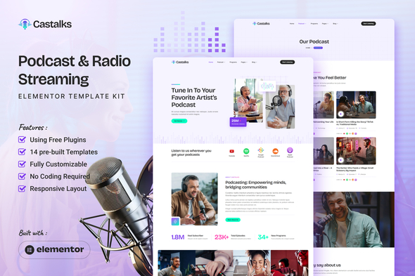 Castalks - Podcast & Radio Streaming Elementor Template Kit