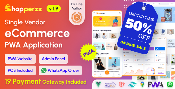 Shopperzz - PWA eCommerce CMS with POS & WhatsApp Ordering | Inventory Management